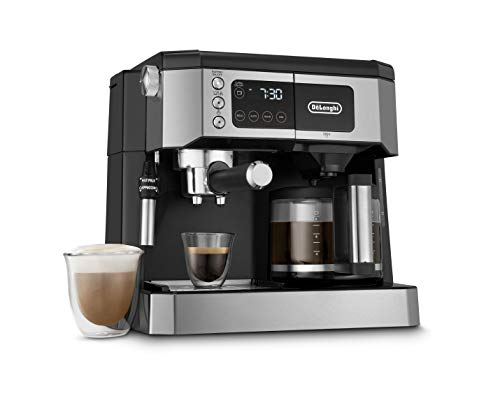 De’Longhi All-in-One Coffee and Espresso Maker Combo with Grinder, Milk Frother, Auto Timer & Dual Heating System – Espresso Machine & Drip Coffee Brewer – All-in-One Stainless Steel Barista Machine