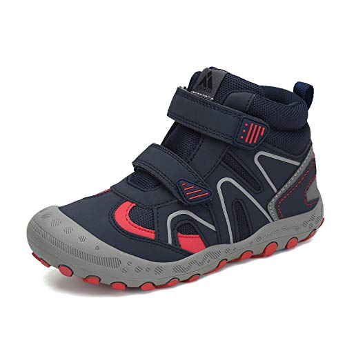 Mishansha Toddler Boys Girls Hiking Shoes Kid Walking Running Outdoor High Top Sneakers Lightweight Non-Skid Breathable Trekking Boot Rose and Blue 13 little_kid