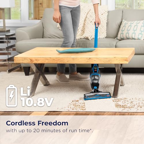 BISSELL 3061 Featherweight Cordless Stick Vacuum in Electric Blue and Black.