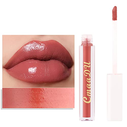 Liquid Moisturizing Lipstick Non-stick Lipgloss Red Lip Gloss Shiny Kissproof Non-Drying Lip Stick Stain Olive Fruit Oil Women Lip Tint Makeup (single color-06)