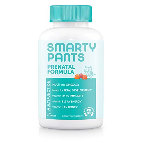 SmartyPants Prenatal Formula Daily Gummy Multivitamin: Vitamin C, D3, & Zinc for Immunity, Gluten Free, Folate, Omega 3 Fish Oil (DHA/EPA), 120 Count (30 Day Supply)