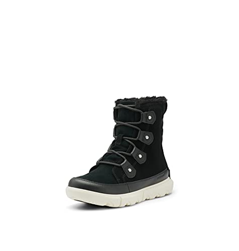 SOREL Women's Explorer II Joan Faux Fur Waterproof Boot - Black, Fawn - Size 10