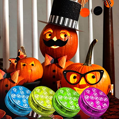 Halloween LED Pumpkin Lights Battery Operated Jack-O-Lantern Lights Waterproof Color Changing Pumpkin Lights with Timer / Remote for Halloween Pumpkin Decorations 4pcs