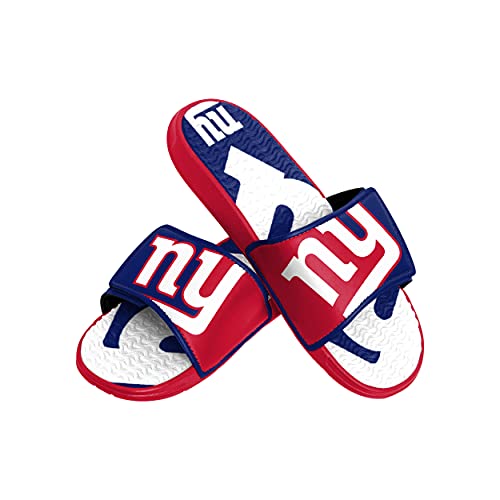 FOCO New York Giants NFL Mens Colorblock Big Logo Gel Slides - L
