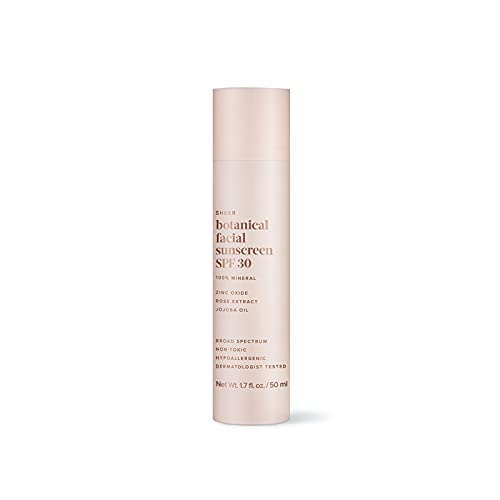 Evereden Sheer Botanical Face Sunscreen SPF 30 1.7 fl oz. | 100% Mineral Sunscreen with Zinc Oxide | Natural and Non-toxic Women's Skincare | Natural Pregnancy Safe Sunscreen