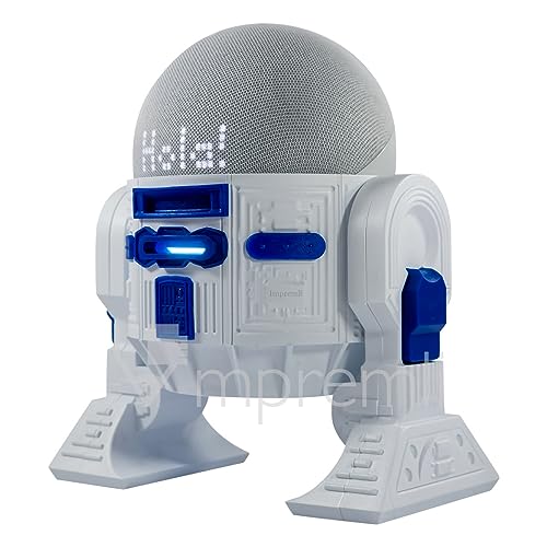 Android Rus-T1 Stand Speaker Compatible with Alexa Echo Dot 3 Gen, 4 Gen, 5 Gen, HomePod Mini, Google Home Mini/Nest Mini y genericos (White/Blue)