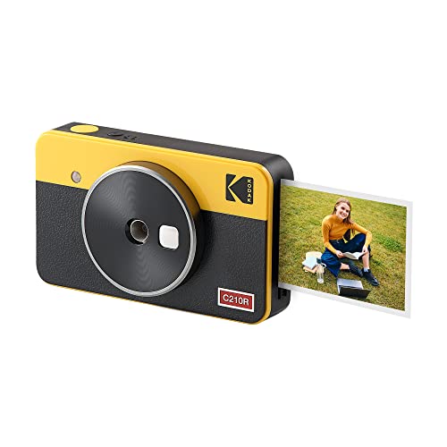 Kodak Mini Shot 2 Retro 2.1x3.4 Portable Wireless Instant Camera & Photo Printer, Compatible with iOS & Android and Bluetooth Devices, Real Photo 4Pass Technology - Yellow