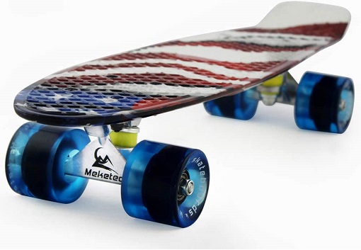 Skateboards Complete 22 Inch Mini Cruiser Retro Skateboard for Kids Boys Youths Beginners
