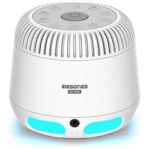White Noise Machine, elesories Sound Machines with 10-Color Baby Night Light & Wireless Speaker, 24 Soothing Sounds for Sleeping Adults Kids, Portable Sleep Machine for Nursery Office Home Travel Gift