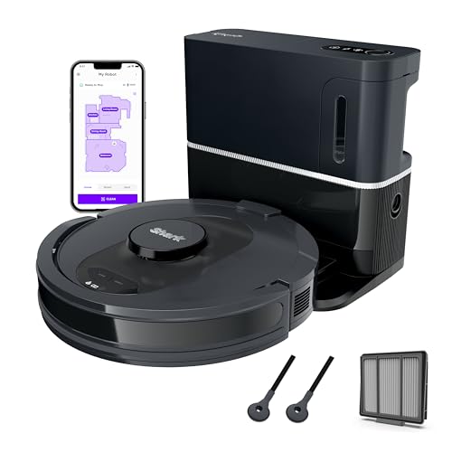 Shark AV2501S AI Ultra Robot Vacuum, with Matrix Clean, Home Mapping, 30-Day Capacity HEPA Bagless Self Empty Base, Perfect for Pet Hair, Wifi, Dark Grey