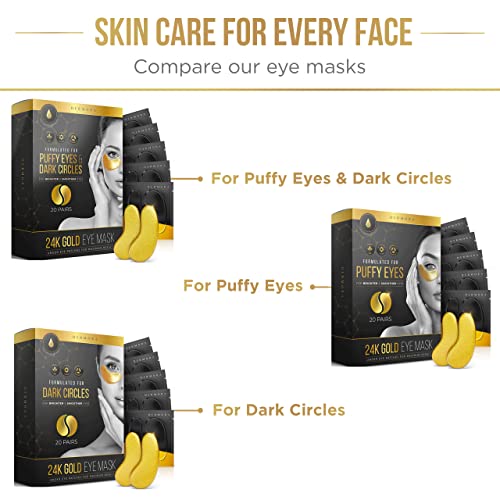 DERMORA Under Eye Mask Patches -20 Pairs - Face Mask Skin Care Products for Puffy Eyes - Cruelty-Free, Vegan Eye Patches - Stocking Stuffers for Women & Men
