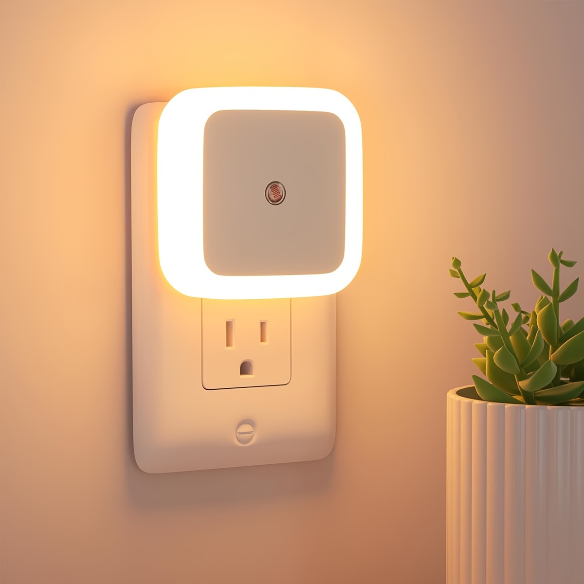4pcs Night Lights, Smart Night Light Plug into Wall, LED Night Light Lamp with Smart Sensor, Nightlight Auto-On/Off for Bedroom, Kitchen, Stairs, Hallway