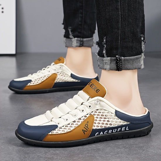 Man wearing BL5 Stylish Men's Slip-On Shoes.