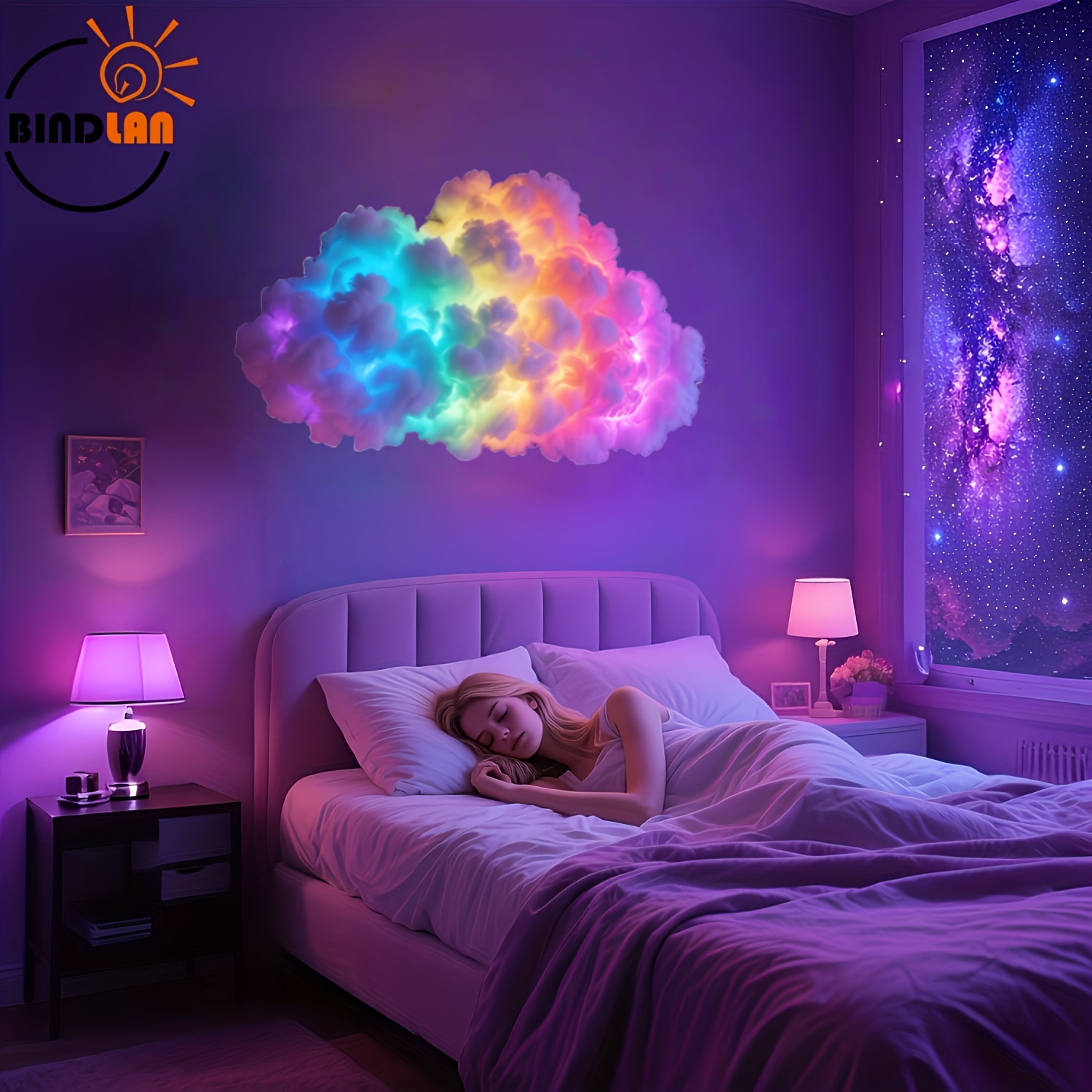78 23in Smart RGB LED Strip 3D Thunder Cloud Light USB