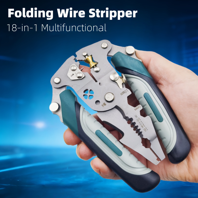 18 in 1 Premium Heavy Duty Wire Stripping Pliers Foldable