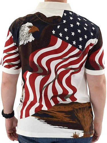 American Summer TheFlagshirt Men's American Flag Patriotic Golf Shirt