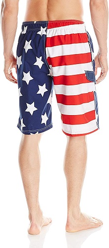 Kanu Surf Men's Barracuda Swim Trunks (Regular & Extended Sizes), USA American Flag, Medium