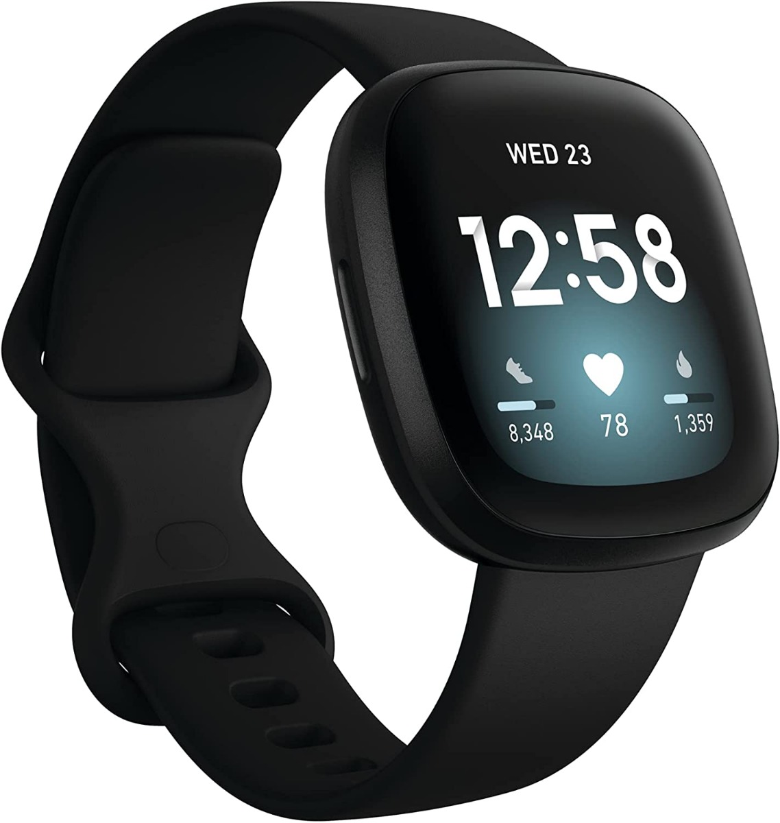 Fitbit Versa 3 Health & Fitness Smartwatch with GPS, 24/7 Heart Rate, Alexa Built-in, 6+ Days Battery, One Size (S & L Bands Included)