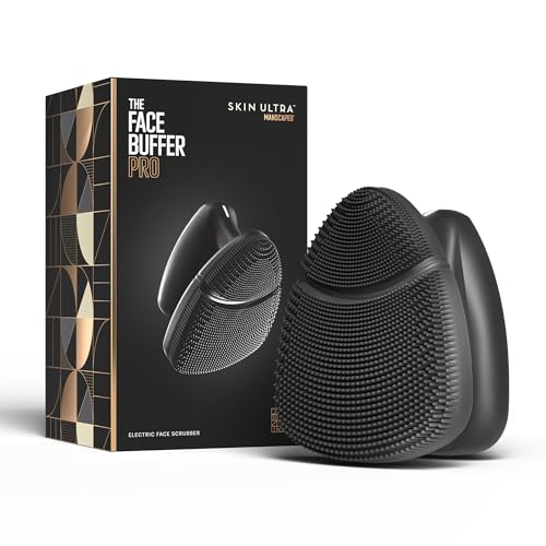 MANSCAPED® The Face Buffer PRO - Men's Electric Silicone Face Scrubber for Nourishing, Deep Cleaning & Exfoliating Your Skin, 3 Facial Cleansing Modes & 2 Sonic Vibration Speeds, Travel Lock