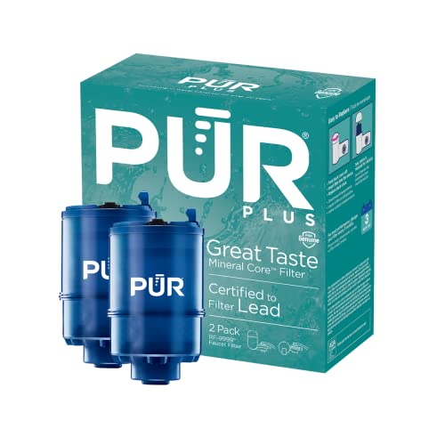 PUR PLUS Mineral Core Faucet Mount Water Filter Replacement (2 Pack) – Compatible With All PUR Faucet Filtration Systems