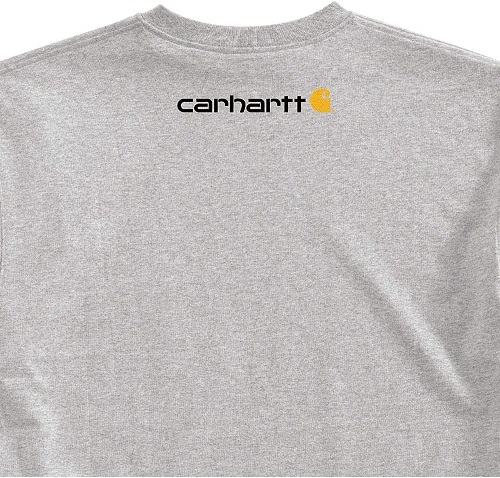 Carhartt Men's Loose Fit Heavyweight Short-Sleeve Logo Graphic T-Shirt,Heather GrayLarge
