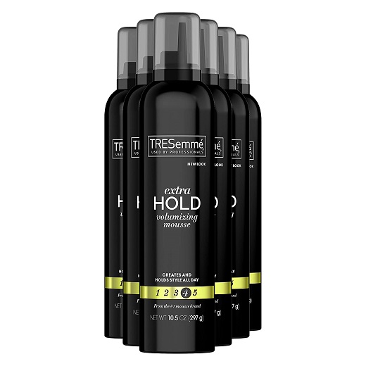 TRESemmé TRES Two Hair Mousse Extra Hold Extra Firm Control Styling Mousse For All Day Humidity Resistance 10.5 oz, 6 Count, White