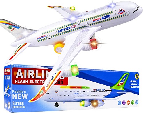 Airplane Toys for Kids, Airplane Toys for 1 2 3 Years Old, Toddler Airplane Toys with Airplane Sounds and Lights, Toddler Airplanes for 3 4 5 6 7 8 Years Old Boys and Girls (Airbusa380)