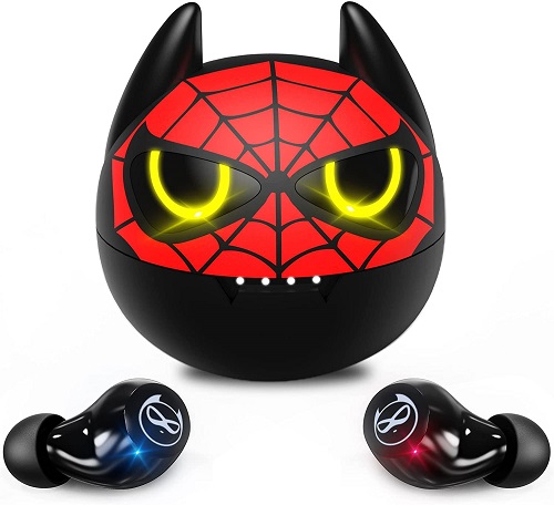 Wireless Earbuds with Cute People Animation Game Shaped Charging Case, Super Hero Modeling Cartoon Bluetooth Headphones, Classic Anime Themed Wireless Bluetooth Earbuds for Adults Boys Teens