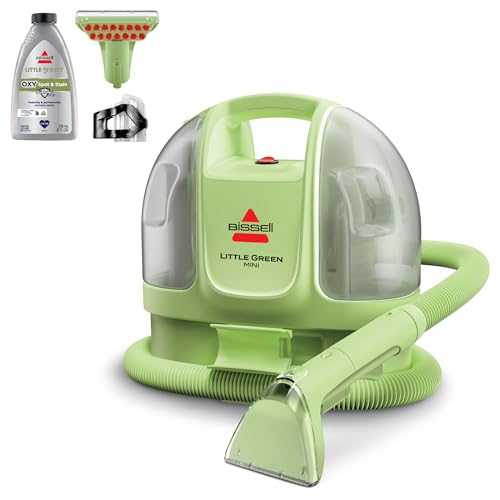 Bissell Little Green Mini Portable Carpet and Upholstery Deep Cleaner, Car/Auto Detailer, with HydroRinse Self-Cleaning Tool and 4" Tough Stain Tool, Tea Green, 4075