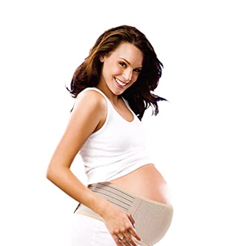 Maternity Belly Bands for Pregnant Women | Pregnancy Belly Support Band for Fetal, Abdomen, Pelvic, Waist, & Back Pain | Adjustable Maternity Belt | For All Stages of Pregnancy & Postpartum (beige)