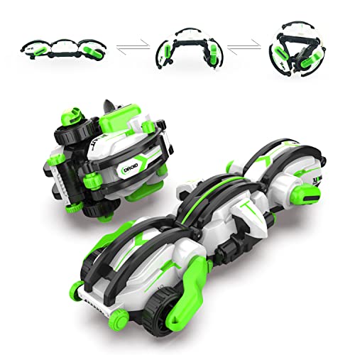 HCTENGIINE Birthday Easter for Boys Gifts Outdoor RC Fall Toys Remote Control Snake, RC Stunt Snake 360° roll Toys，2 Batteries 30+min，Toys for 6+ Teen Boys, Green Toy