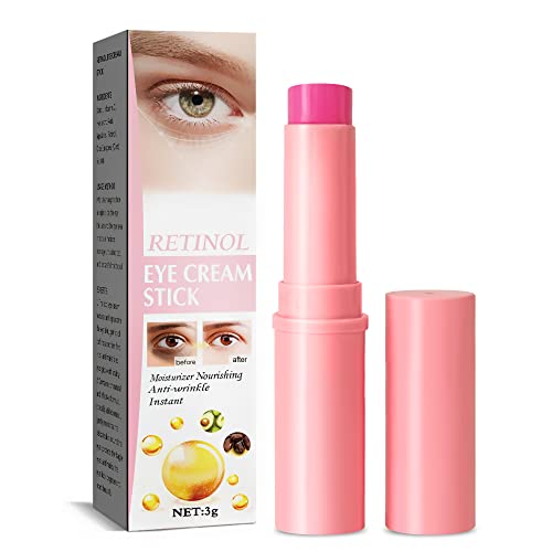 Retinol Eye Stick, Retinol Anti-Aging Eye Cream for Dark Circles and Puffiness, Reduces Fine Lines and Dark Circles with Vitamin A, C & E and Peptides