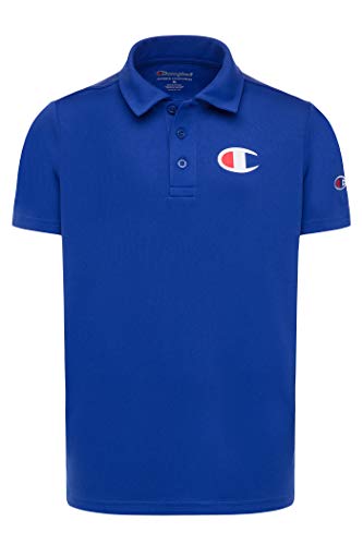Champion Heritage Kids Polo Short Sleeve Shirt, Boys Clothes | Activewear Shirt (Large, Surf The Web)