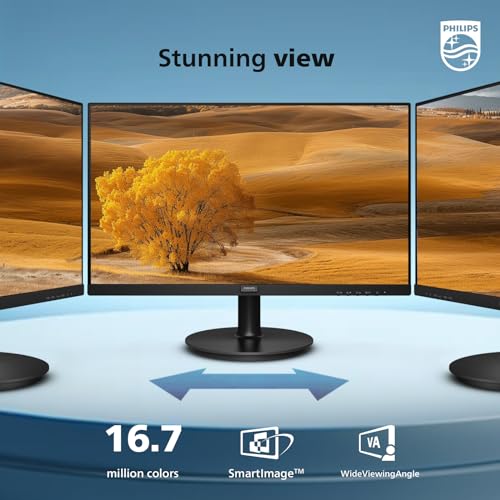 Front view of Philips 22 inch Full HD monitor with sleek bezel