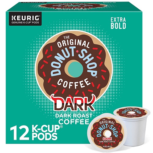 The Original Donut Shop Dark, Single-Serve Keurig K-Cup Pods, Dark Roast Coffee Pods, 72 Count