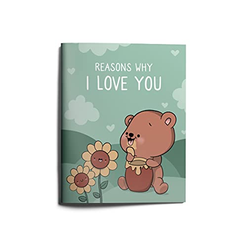 Valentine's Day Gift for Girlfriend Boyfriend Husband Wife, Anniversary Birthday Gift for Him Her, Reasons Why I Love You, Personalized Illustrated Fill-in-The-Blanks Book Journal (Reasons Why I Love You - Original)