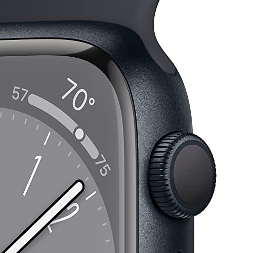 Apple Watch Series 8 [GPS 45mm] Smart Watch w/ Midnight Aluminum Case with Midnight Sport Band - M/L with AppleCare+ (2 Years)