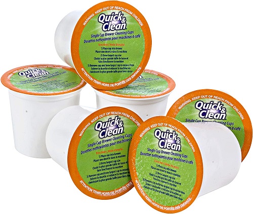 6-Pack of Cleaning Cups for Keurig K-Cup Machines - 2.0 Compatible, Stain Remover, Non-Toxic - By Quick & Clean