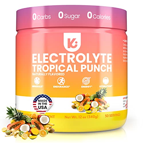 Keppi Keto Electrolytes Powder No Sugar | 0g Carbs | Made in USA | Advanced Hydration, Performance & Recovery | Delicious Tropical Electrolyte Powder | Mixes Easily No Clumps