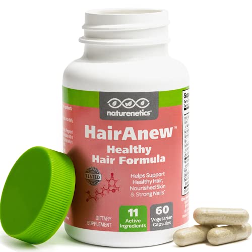 Naturenetics HairAnew Hair Growth Vitamins for Women & Men - Hair Vitamins For Faster Hair Growth & Thickness - Part of Proceeds go to Hair Loss Charity - Vegan Hair Supplement For Hair Skin Nails (1)