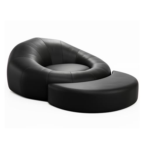 Seatcraft Leather Cuddle Home Theater Seat, Living Room, Black