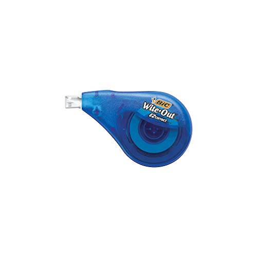 BIC Wite-Out Brand EZ Correct Correction Tape - Applies Dry, White, Clean & Easy To Use, Tear-Resistant Tape, 4-Count, Dispenser colors may vary