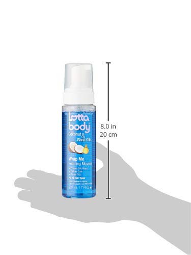 Coconut Oil and Shea Wrap Me Foaming Mousse by Lotta Body, Creates Soft Wraps, Defines Curls, Anti Frizz, 7 Fl Oz