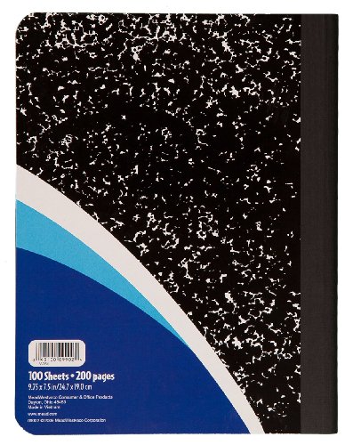 Mead Primary Composition Notebook, Wide Ruled Comp Book, Lined Paper, Grades K-2 Writing Workbook, Dotted Notebook Perfect for Home School Supplies, 100 Sheets, Blue Marble (09902)