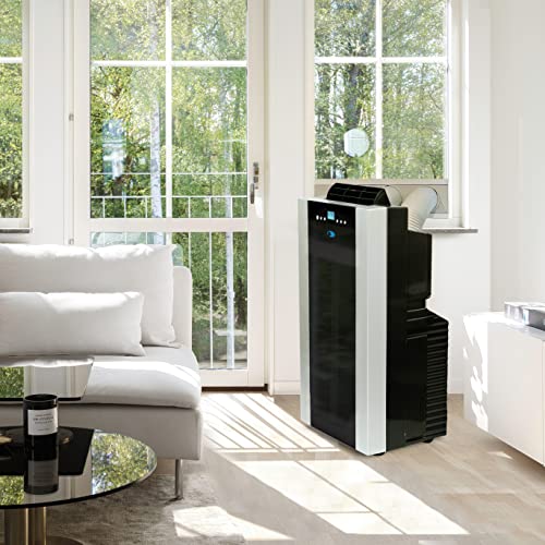 Whynter ARC-14S 14,000 BTU Dual Hose Portable Air Conditioner, Dehumidifier, Fan with Activated Carbon Filter in Platinum and Black plus Storage bag for Rooms up to 500 sq ft