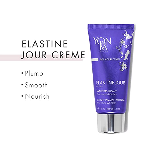Yon-Ka Elastine Jour Anti-Wrinkle Day Cream (50ml) Anti Aging Facial Moisturizer and Eye Cream, Soften Fine Lines and Wrinkles with Vitamin C and Elastin Peptides, Paraben-Free