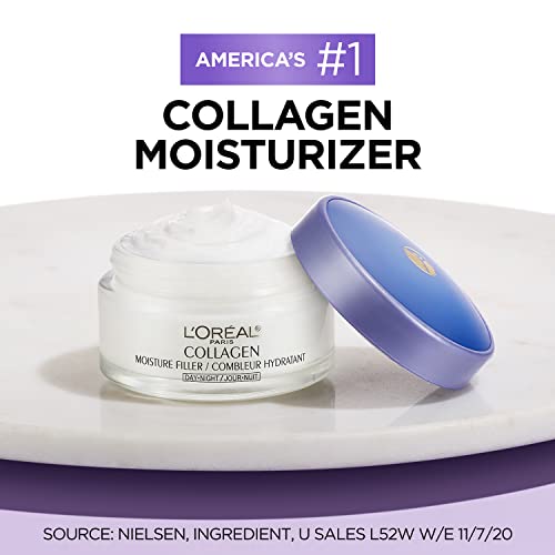 L'Oreal Paris Skincare Collagen Face Moisturizer, Day and Night Cream, Anti-Aging Face, Neck and Chest Cream to smooth skin and reduce wrinkles, 1.7 oz