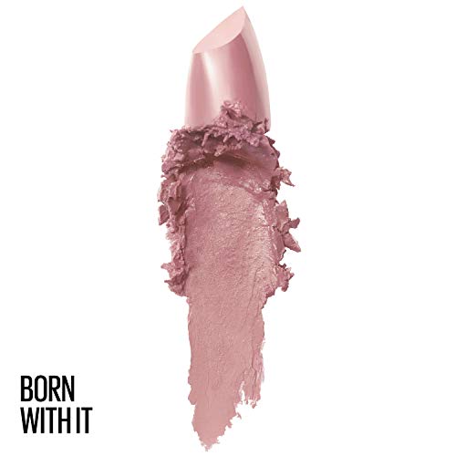 Maybelline Color Sensational Lipstick, Lip Makeup, Cream Finish, Hydrating Lipstick, Born With It, Nude Pink 0.15 oz
