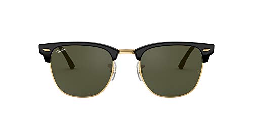Ray-Ban Men Square Sunglasses Black Frame Green Lens Medium