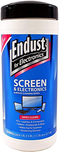 Endust for Electronics, Surface cleaning wipes, Great LCD and Plasma wipes, 70 Count (11506)